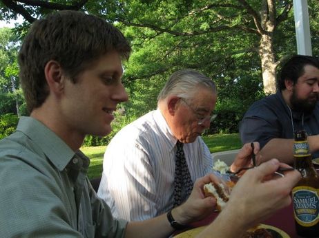 James Buchanan (center) flanked by ...